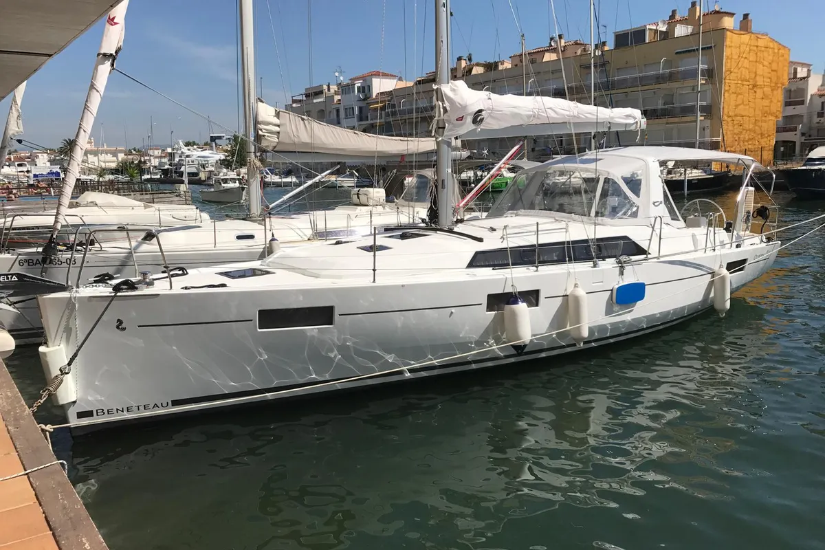 Targa, a Beneteau Oceanis 41.1 sailboat at Castelló d'Empúries, Spain