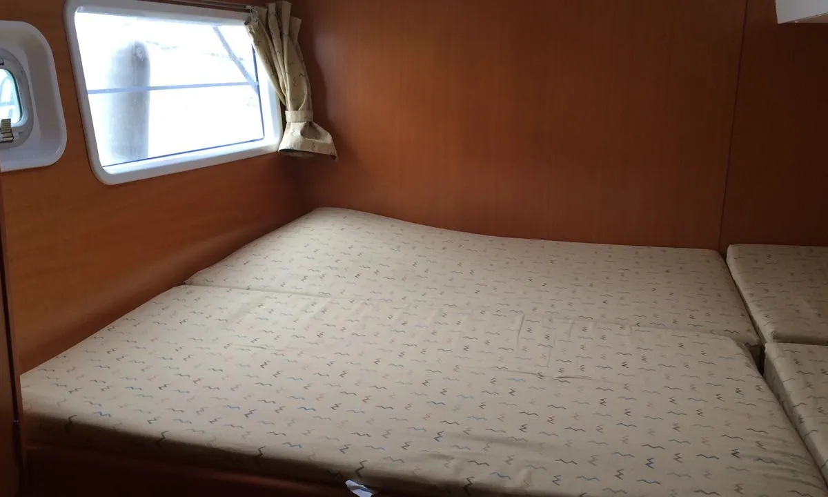 Cabin on Vega, a Lagoon 410 S2 catamaran at Cagliari, Italy