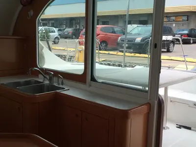 Galley of Vega, a Lagoon 410 S2 catamaran at Cagliari, Italy