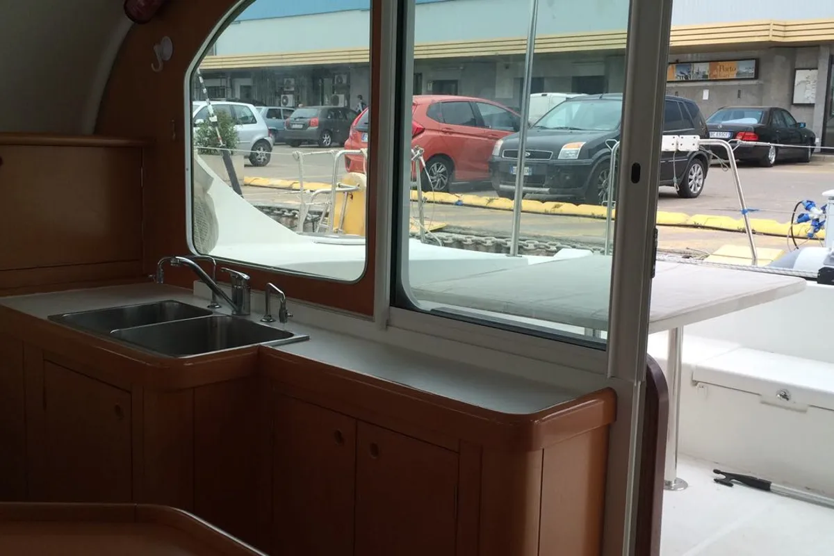 Galley of Vega, a Lagoon 410 S2 catamaran at Cagliari, Italy