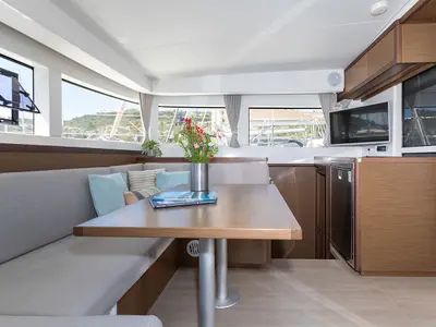 Salon of Bye Bye 2020, a Lagoon 40 catamaran at Primošten, Croatia