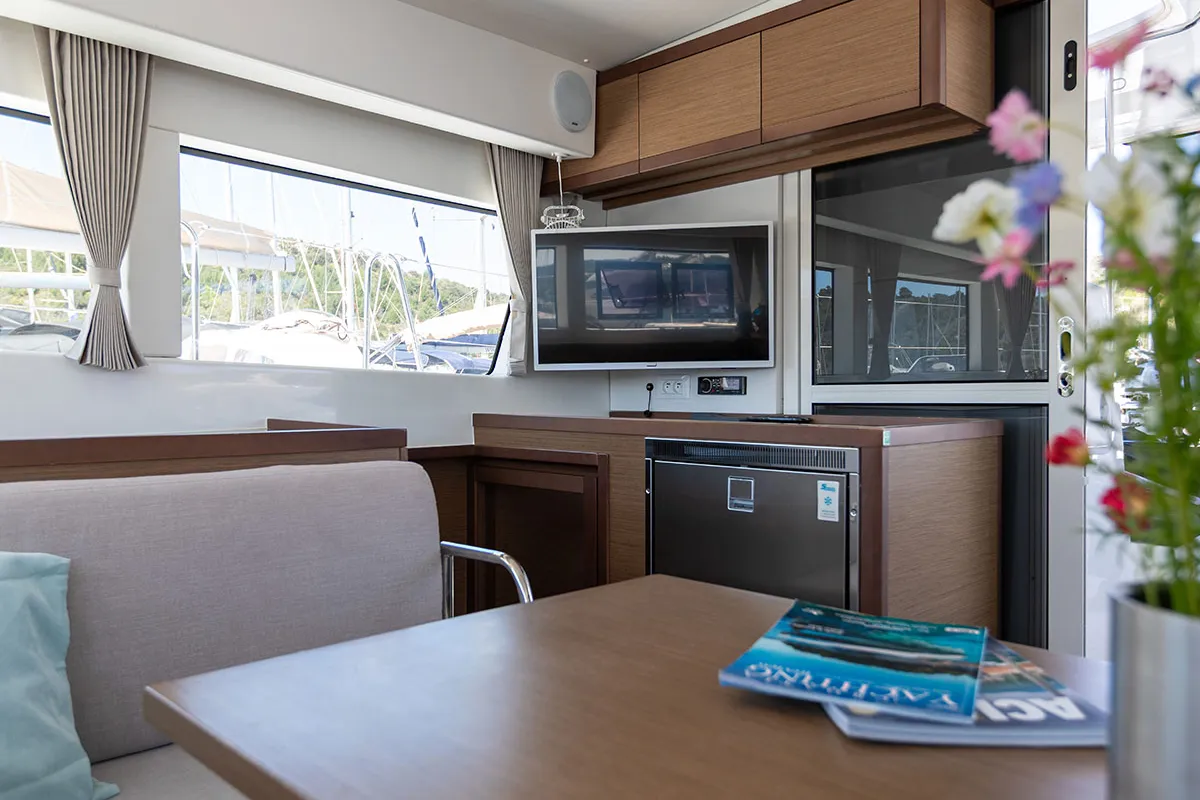 Salon of Bye Bye 2020, a Lagoon 40 catamaran at Primošten, Croatia