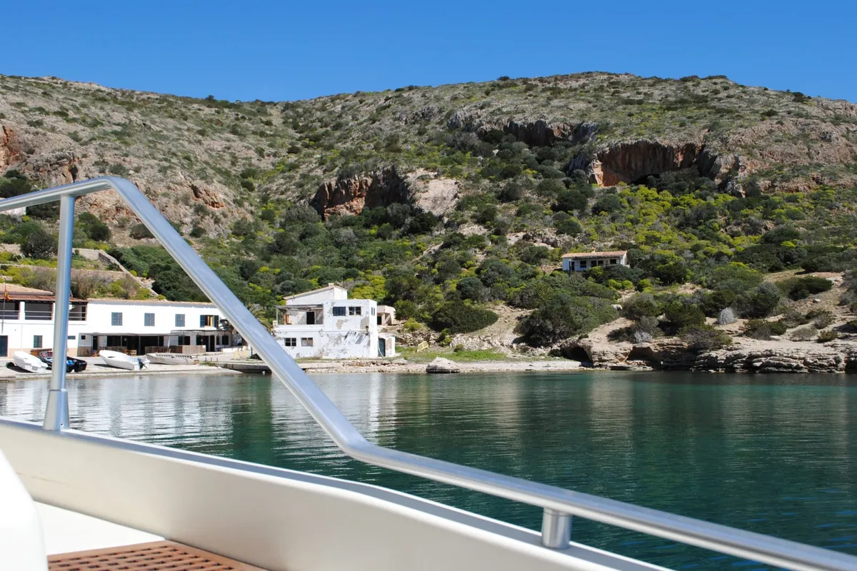 Deck of Tres Sirenas, a Ferretti 175 FLY motorboat at es Jonquet, Spain