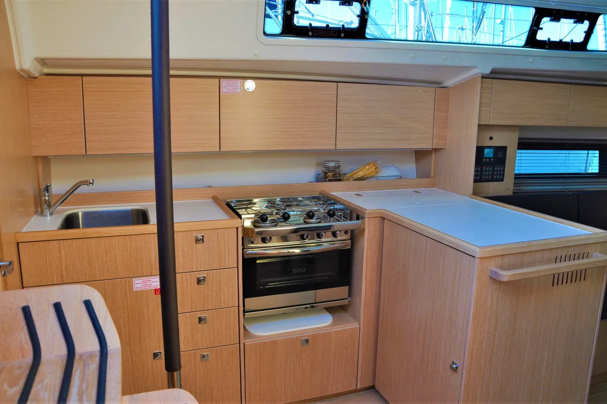 Galley of Hope I., a Bavaria C42 sailboat at Izola, Slovenia
