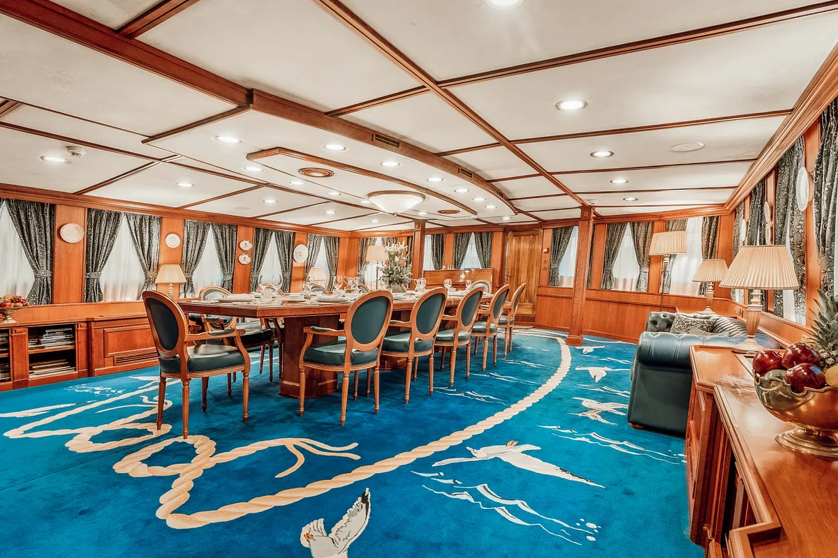 Salon of Gulet Motoryacht, a motor yacht at Split, Croatia