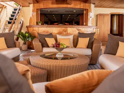 Deck of Gulet Motoryacht, a motor yacht at Split, Croatia