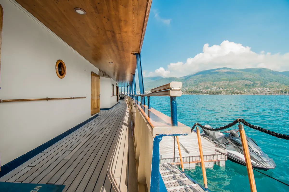 Deck of Gulet Motoryacht, a motor yacht at Split, Croatia