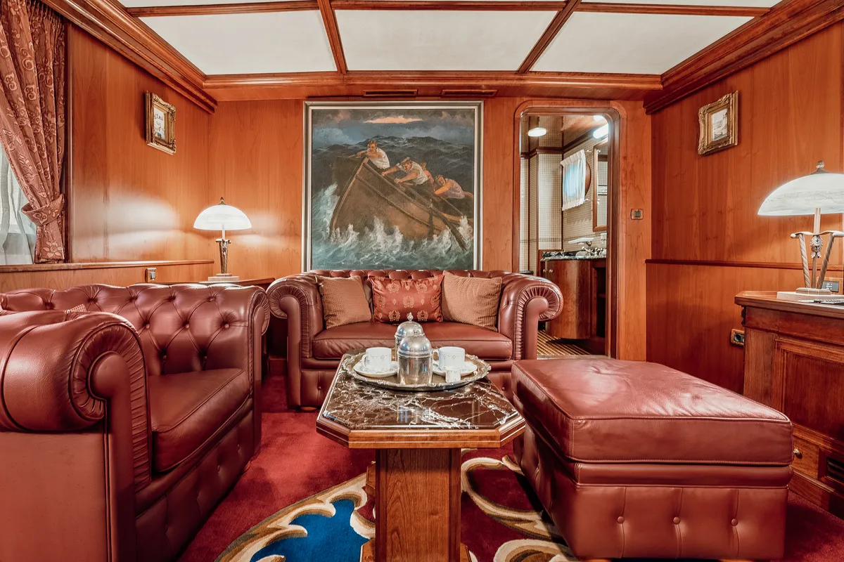 Salon of Gulet Motoryacht, a motor yacht at Split, Croatia
