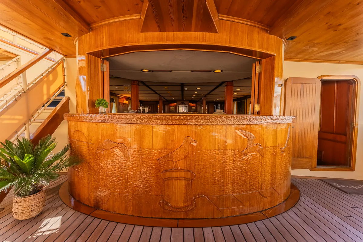 Deck of Gulet Motoryacht, a motor yacht at Split, Croatia