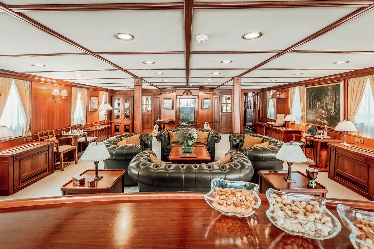 Salon of Gulet Motoryacht, a motor yacht at Split, Croatia