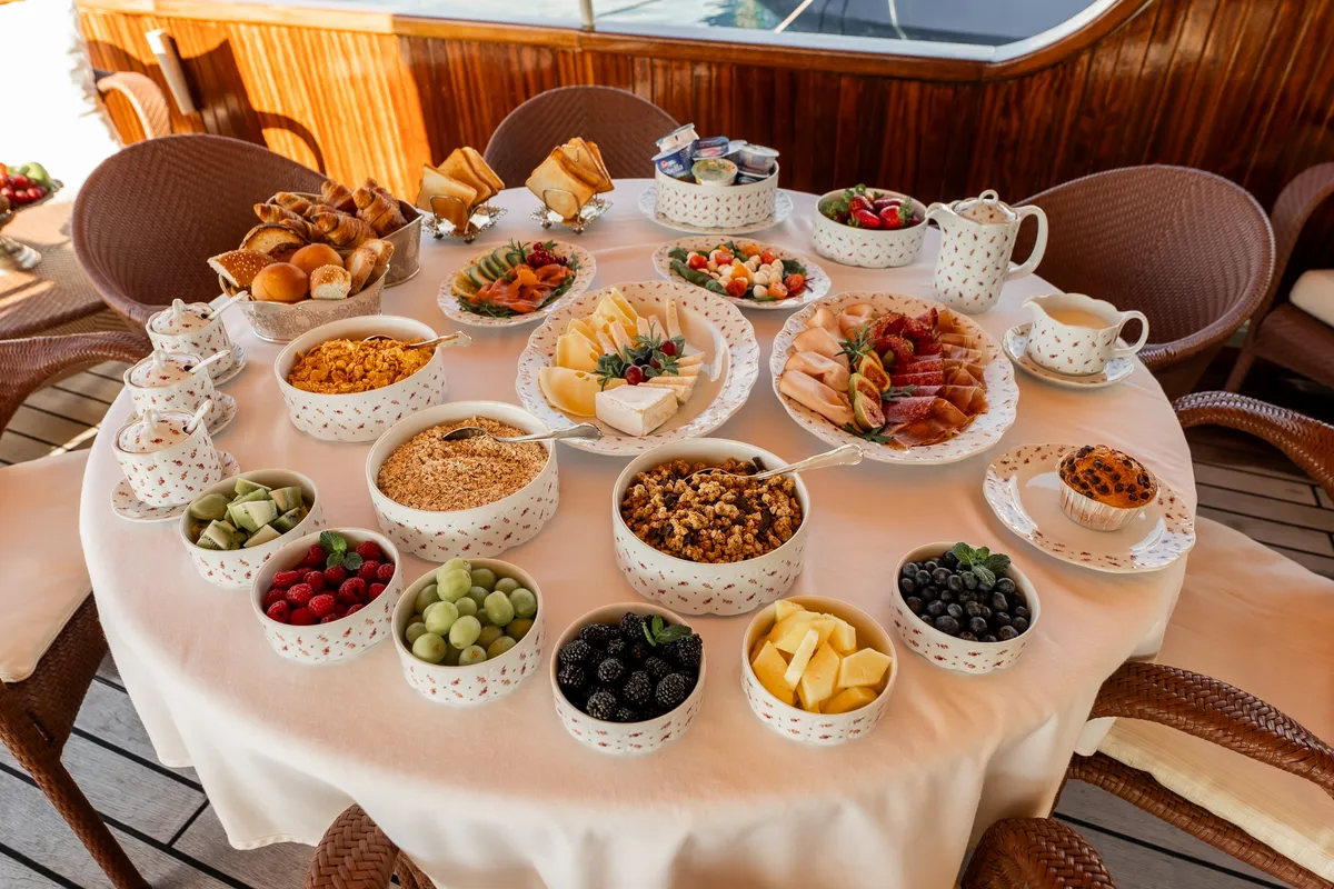 Deck of Gulet Motoryacht, a motor yacht at Split, Croatia