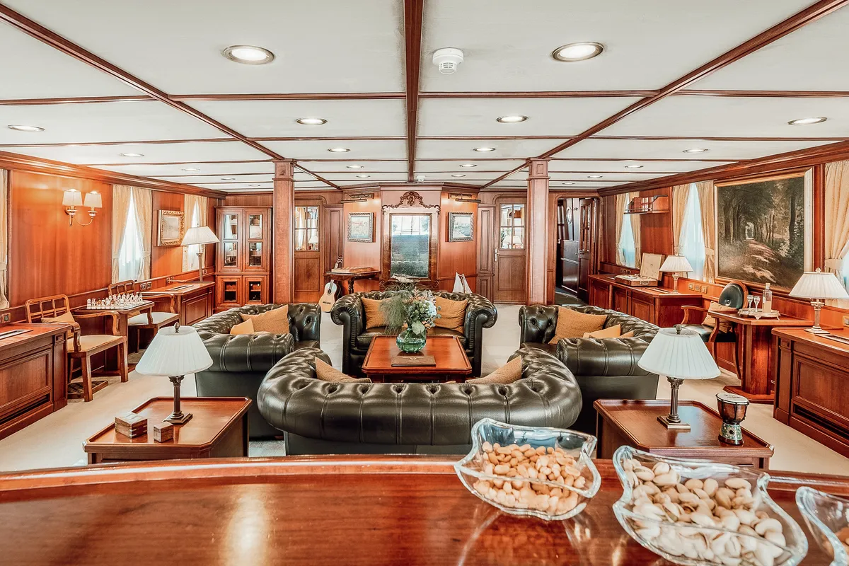 Salon of Gulet Motoryacht, a motor yacht at Split, Croatia
