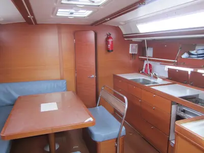 Galley of Monarque, a Dufour 445 Grand Large sailboat at Saint-Cast-le-Guildo, France