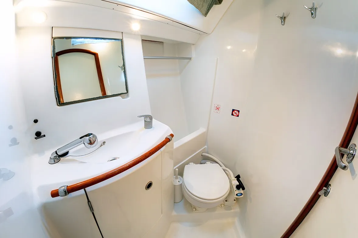 Head on ARGO, a Beneteau Oceanis 393 sailboat at Athens, Marina Delta Kallithea, Greece
