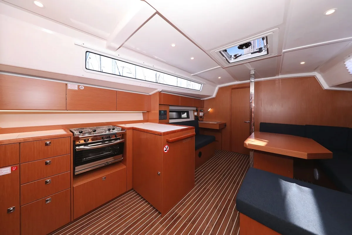 Galley of SeaTime, a Bavaria C42 sailboat at Pirovac, Croatia