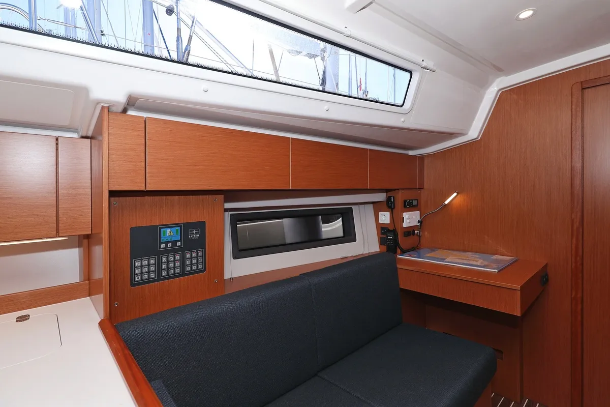 Salon of SeaTime, a Bavaria C42 sailboat at Pirovac, Croatia
