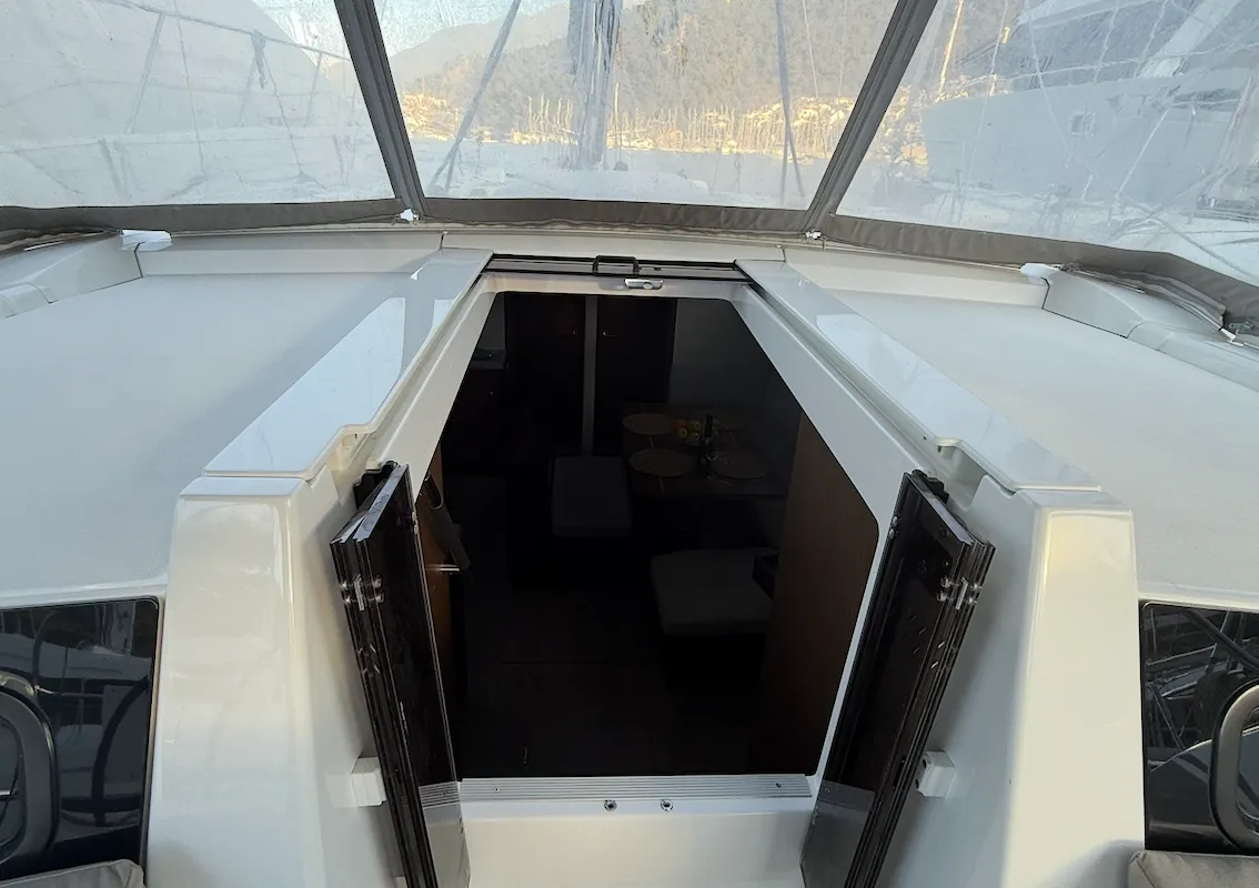 Deck of Athena 5, a Beneteau Oceanis 46.1 sailboat at Fethiye, Turkey