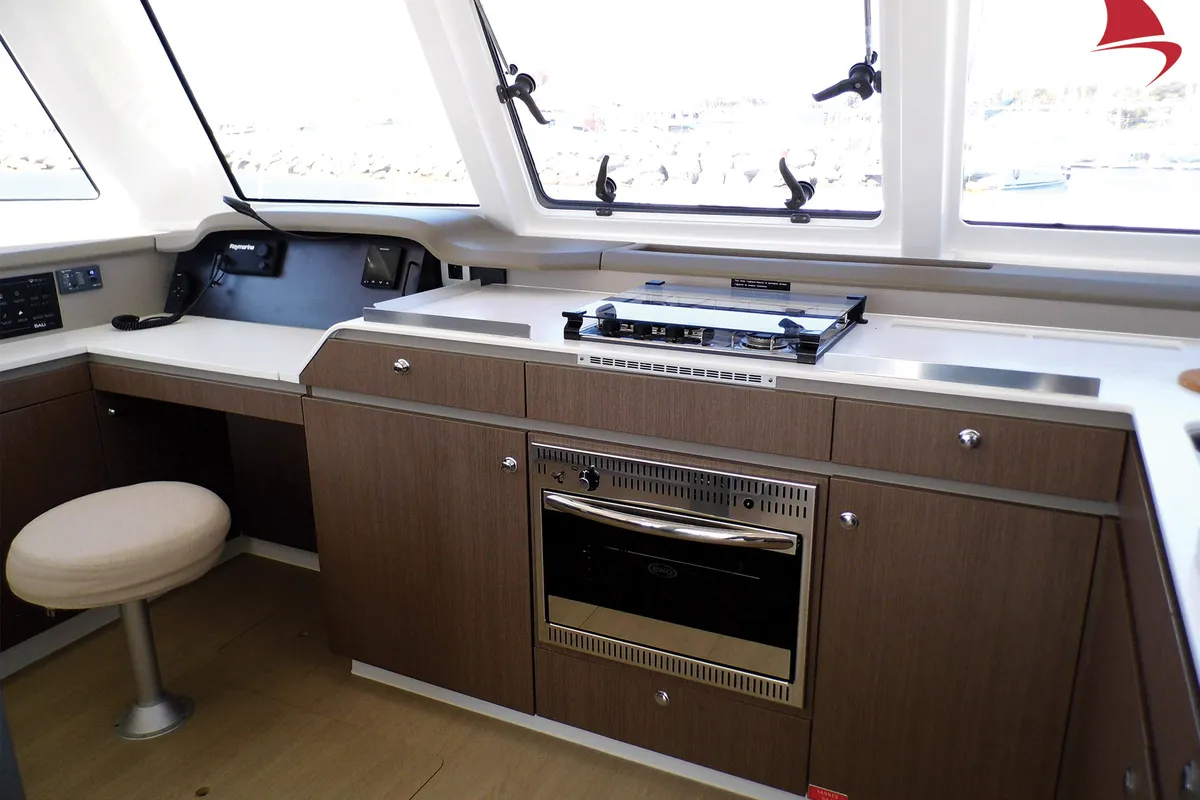 Galley of Moana, a Bali Catspace catamaran at Hyères, France