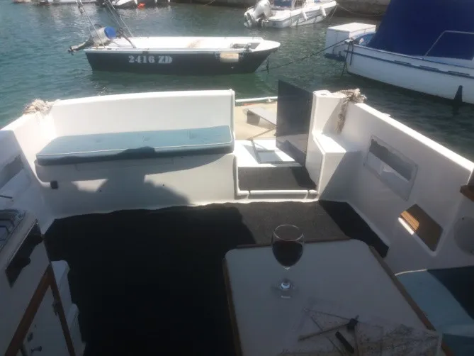 Deck of Zadar, a Damor 800 motorboat at Zadar, Croatia