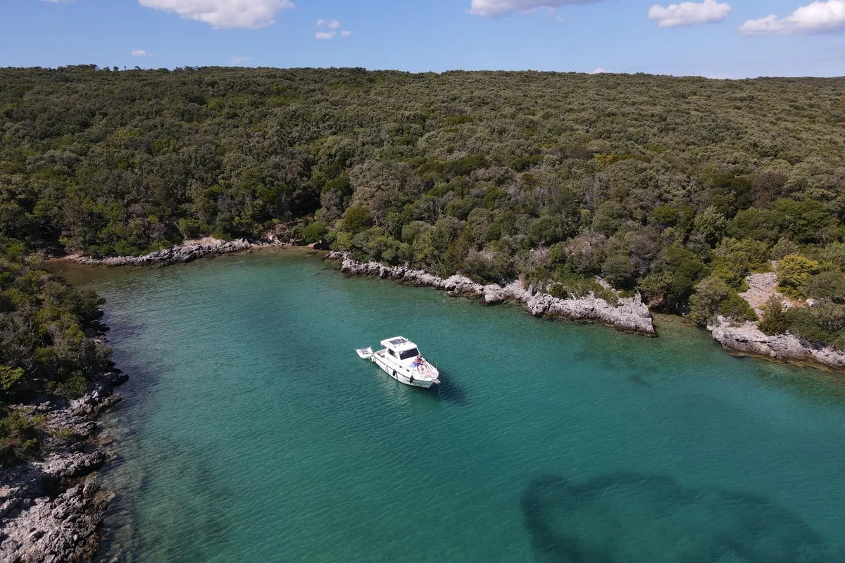 Exterior view of Zadar, a Damor 800 motorboat at Zadar, Croatia