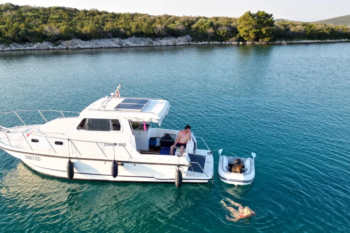 Zadar, a Damor 800 motorboat at Zadar, Croatia