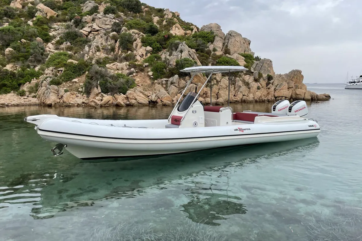 NN, a Altamarea Wave 27 GT RIB at Cannigione, Italy