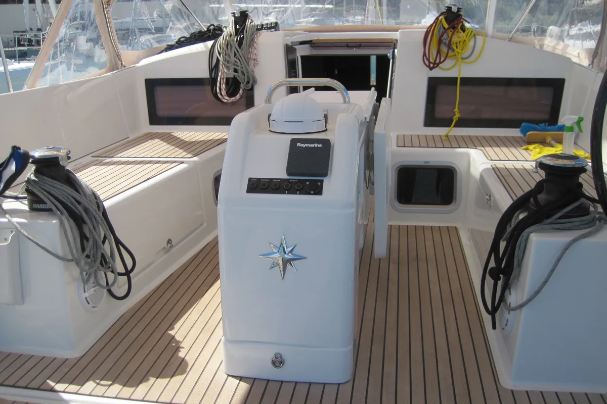 Galley of Enrica, a Jeanneau Sun Odyssey 440 sailboat at Capo d'Orlando, Italy