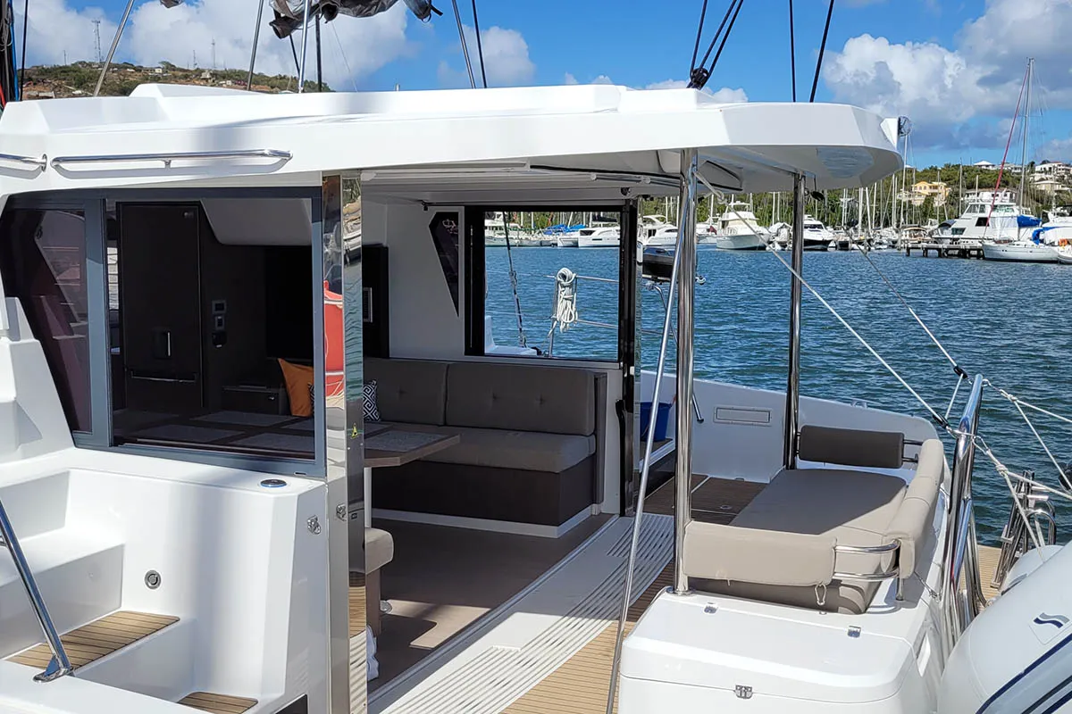 Cat Tales, a Bali 4.2 catamaran at Central Abaco, Bahamas