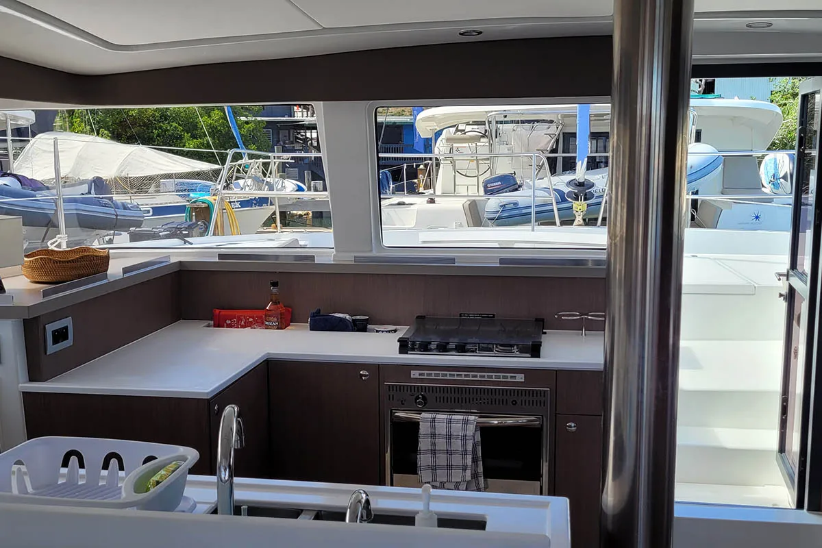Cat Tales, a Bali 4.2 catamaran at Central Abaco, Bahamas