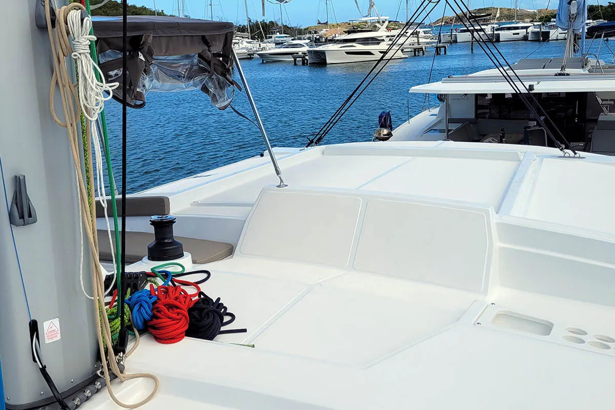 Cat Tales, a Bali 4.2 catamaran at Central Abaco, Bahamas
