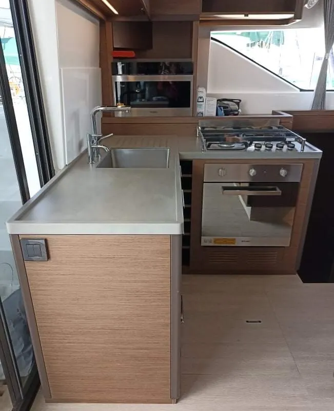 Galley of Silhouette, a Lagoon 50 catamaran at Athens, Greece