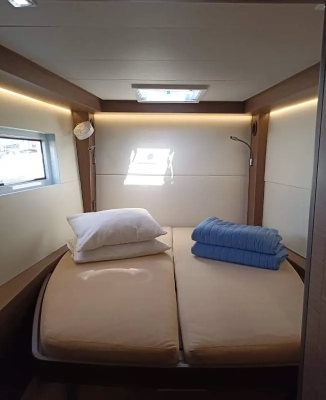 Cabin on Silhouette, a Lagoon 50 catamaran at Athens, Greece
