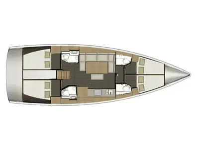 Galley of Aquilo, a Dufour 460 GL sailboat at Tonnarella, Italy