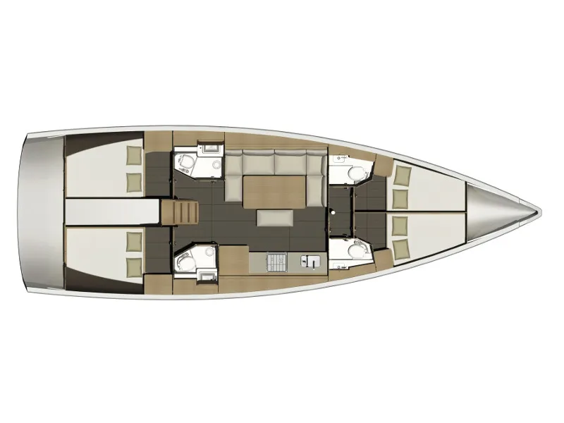 Galley of Aquilo, a Dufour 460 GL sailboat at Tonnarella, Italy