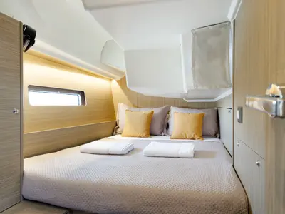 Cabin on Netos, a Beneteau Oceanis 40.1 sailboat at Athens, Greece