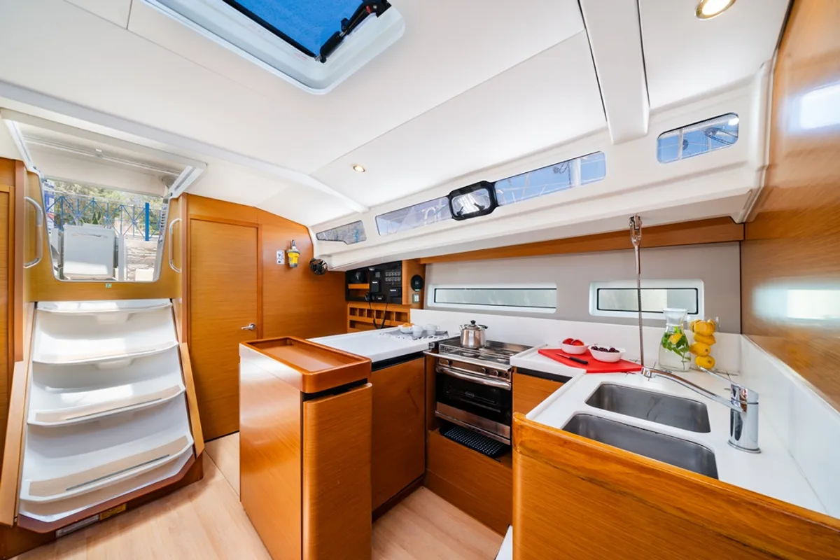 Amorgos, a Jeanneau Sun Odyssey 440 sailboat at Lavreotiki Municipal Unit, Greece