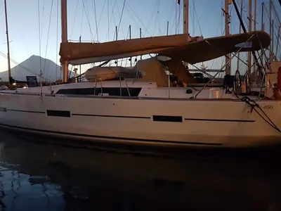 Filicudi, a Dufour 460 Grand Large sailboat at Tonnarella, Italy