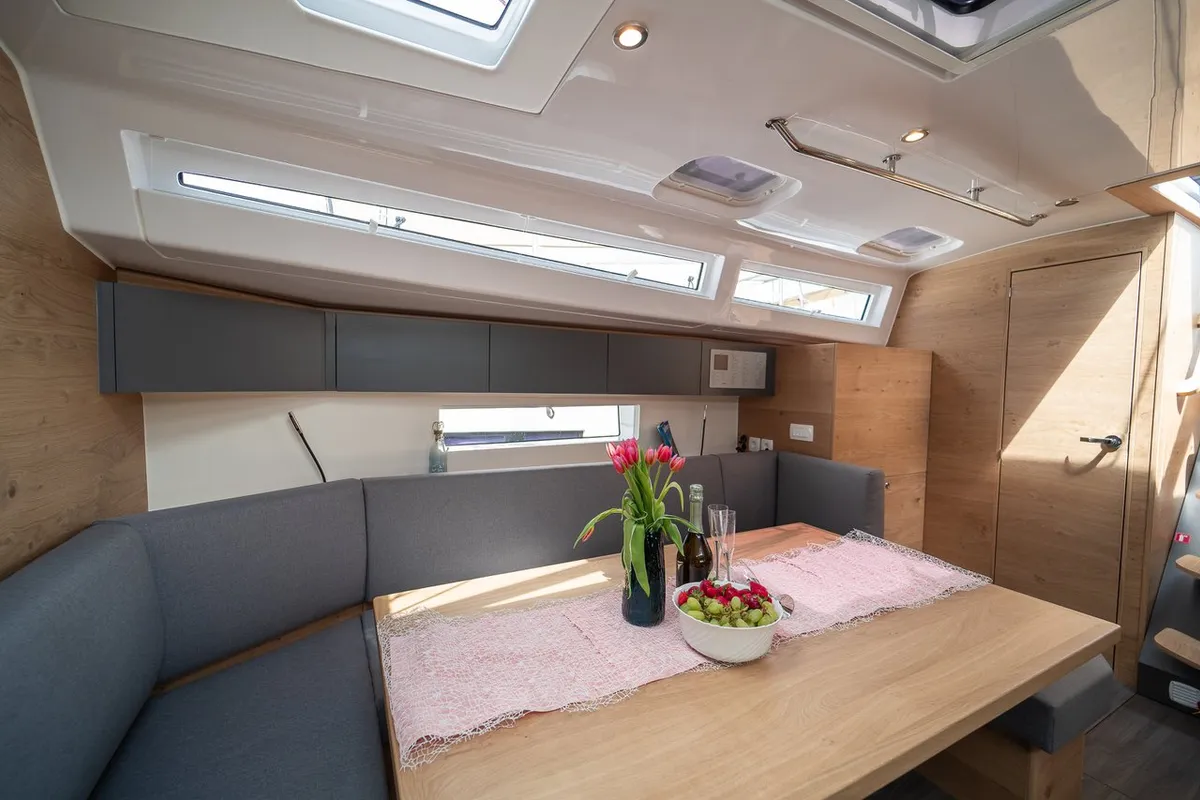 Salon of Giovannina, a Elan Impression 45 sailboat at Kaštela, Croatia