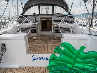 Deck of Giovannina, a Elan Impression 45 sailboat at Kaštela, Croatia