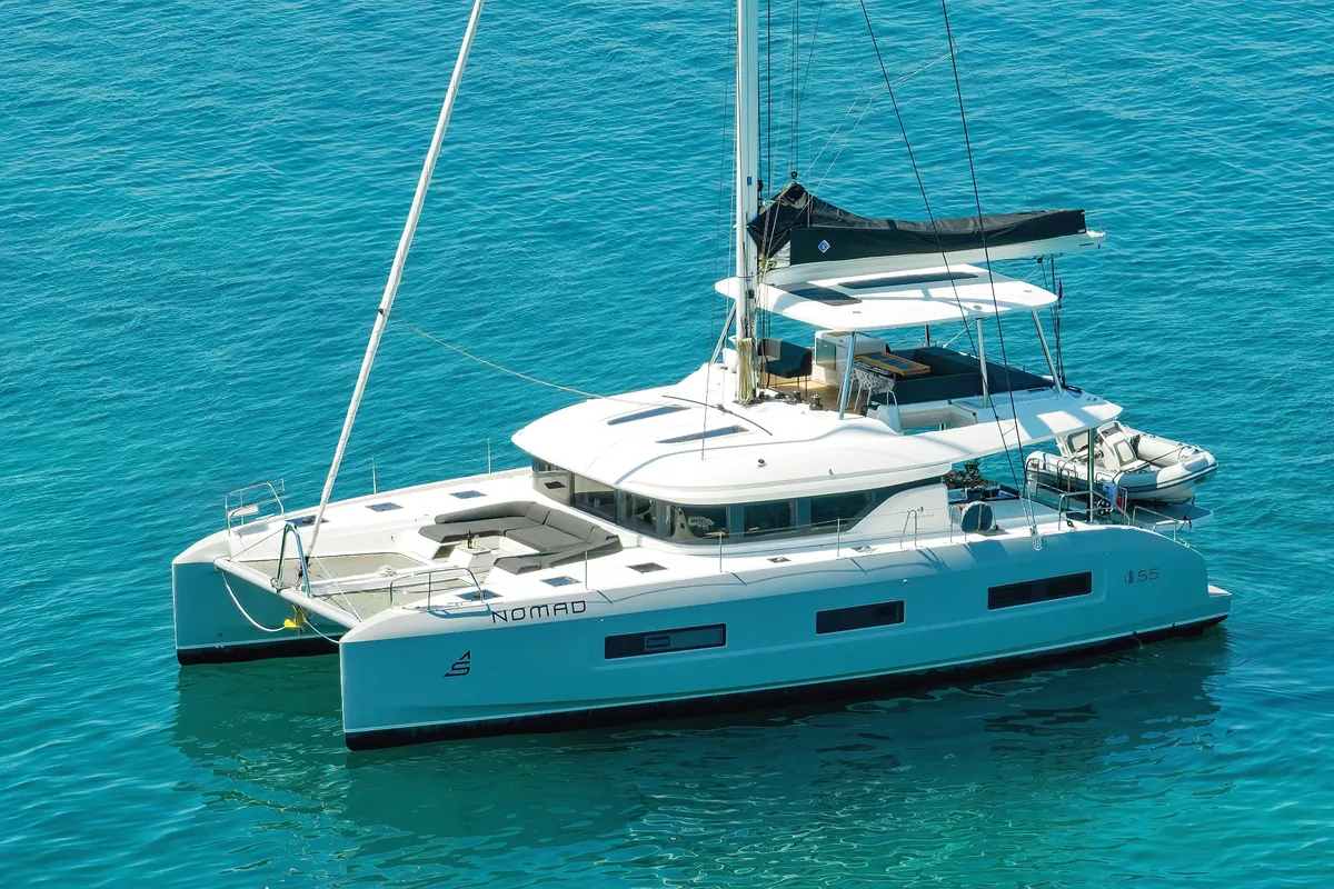Exterior view of NOMAD, a Lagoon 55 catamaran at Split, Croatia