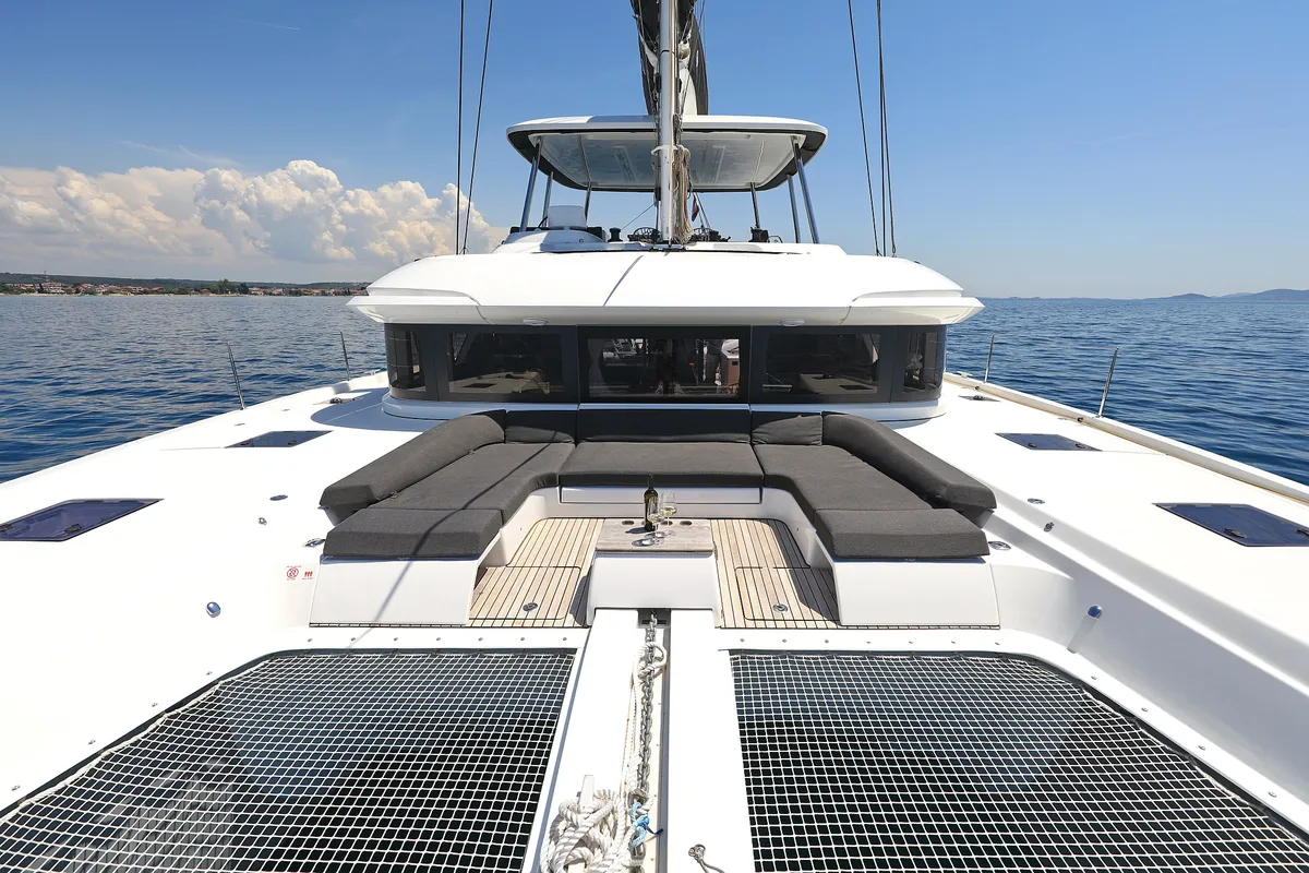Deck of NOMAD, a Lagoon 55 catamaran at Split, Croatia