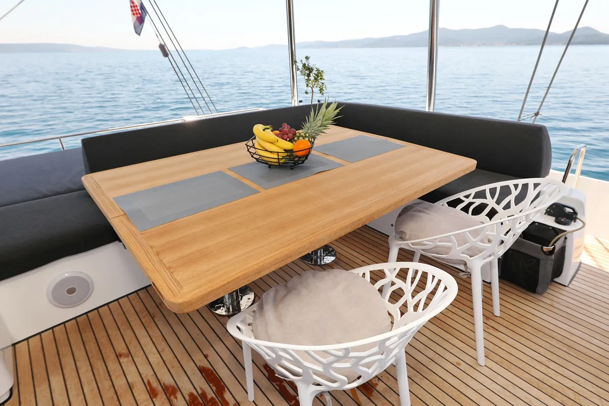 Head on NOMAD, a Lagoon 55 catamaran at Split, Croatia