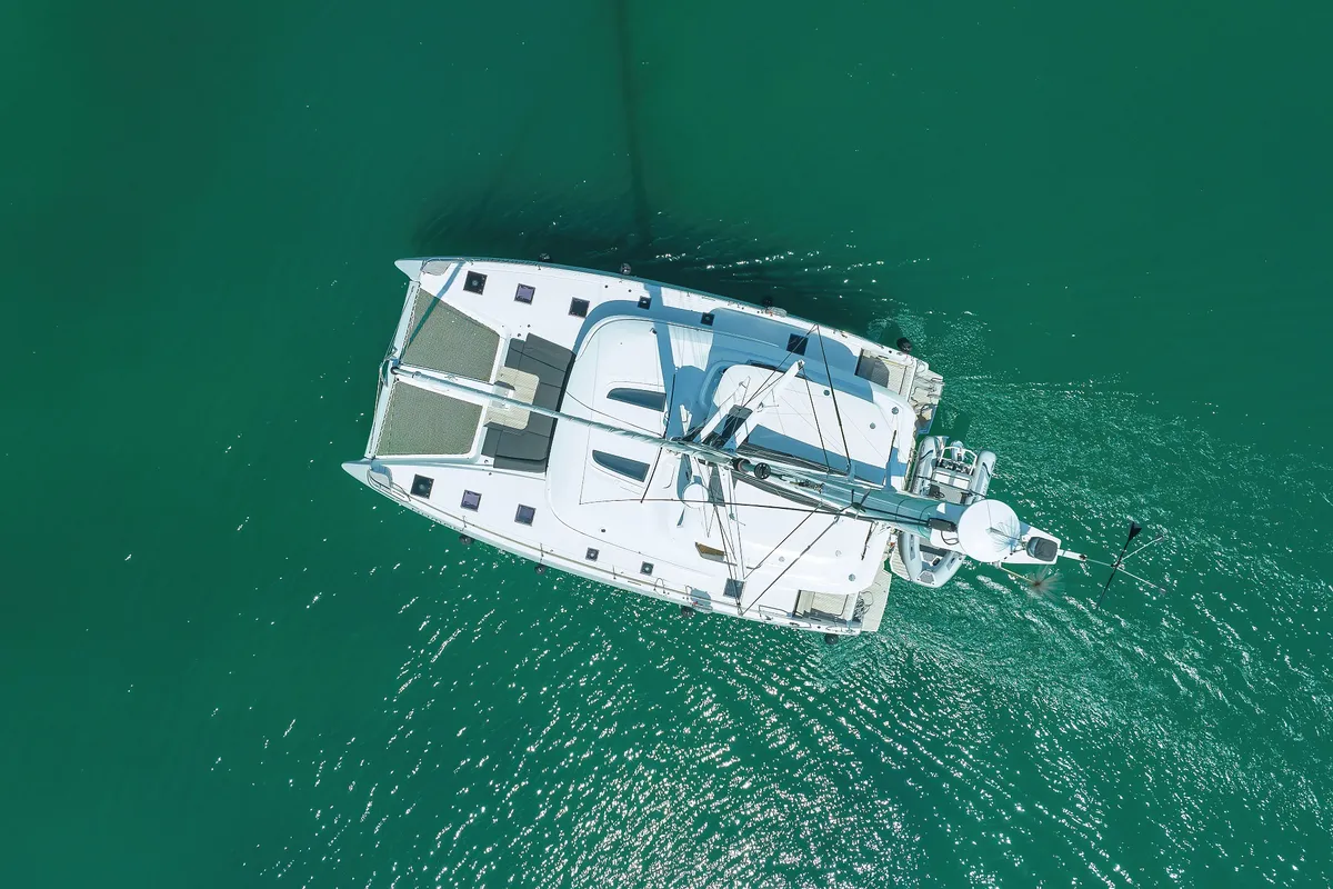 Exterior view of NOMAD, a Lagoon 55 catamaran at Split, Croatia