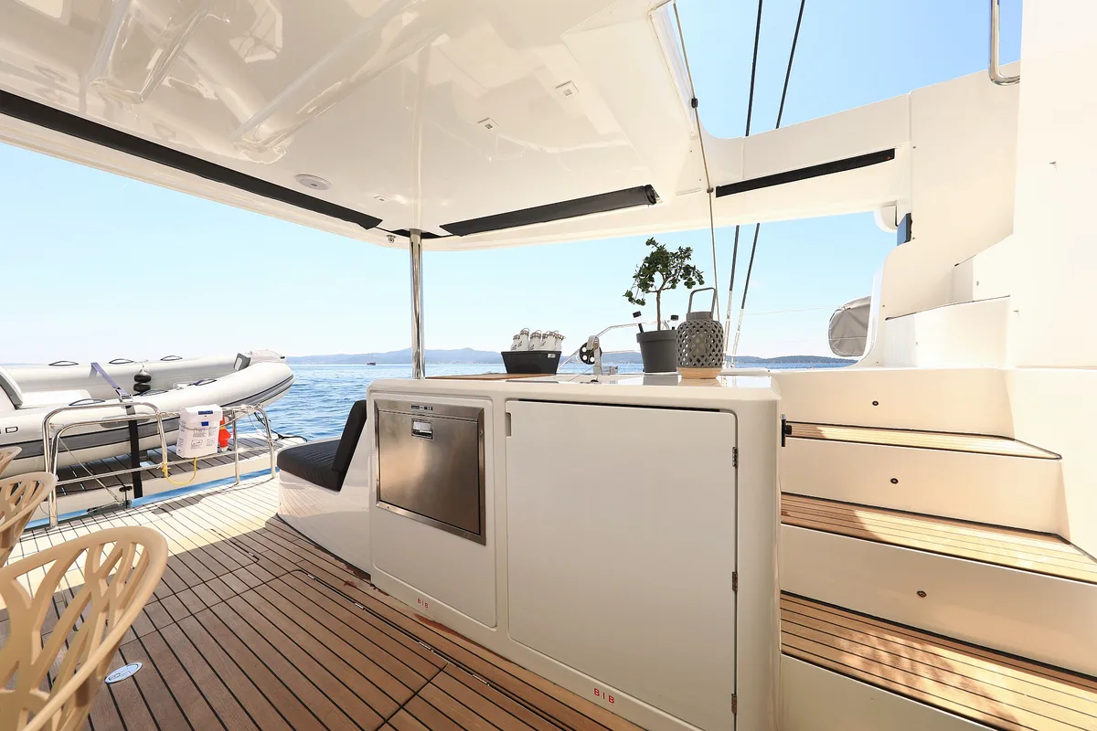Galley of NOMAD, a Lagoon 55 catamaran at Split, Croatia