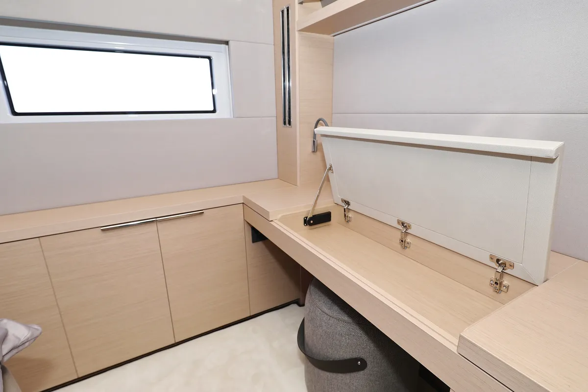 Salon of NOMAD, a Lagoon 55 catamaran at Split, Croatia