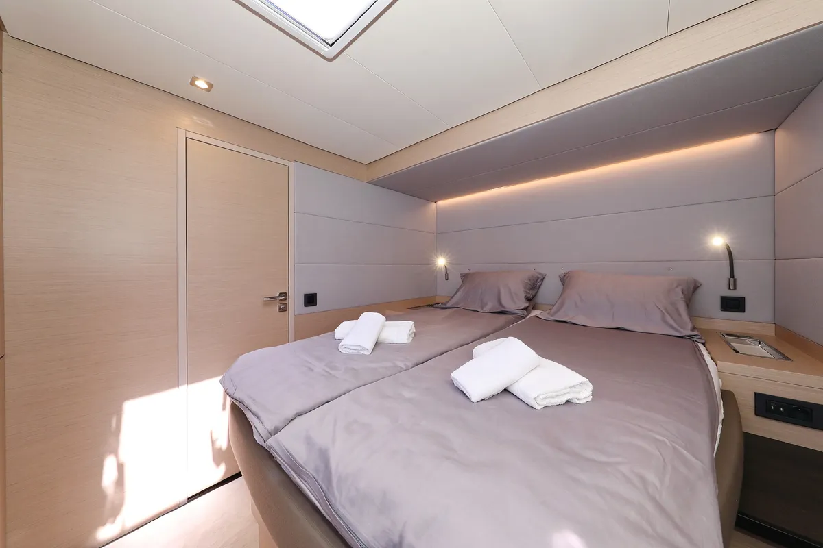 Cabin on NOMAD, a Lagoon 55 catamaran at Split, Croatia