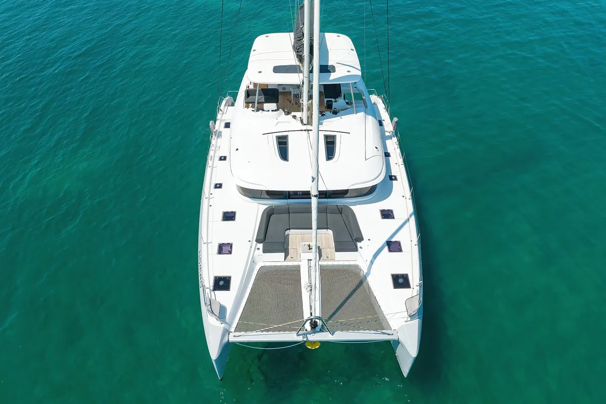 Exterior view of NOMAD, a Lagoon 55 catamaran at Split, Croatia