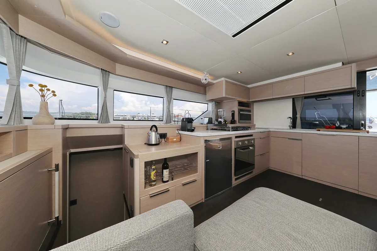 Galley of NOMAD, a Lagoon 55 catamaran at Split, Croatia