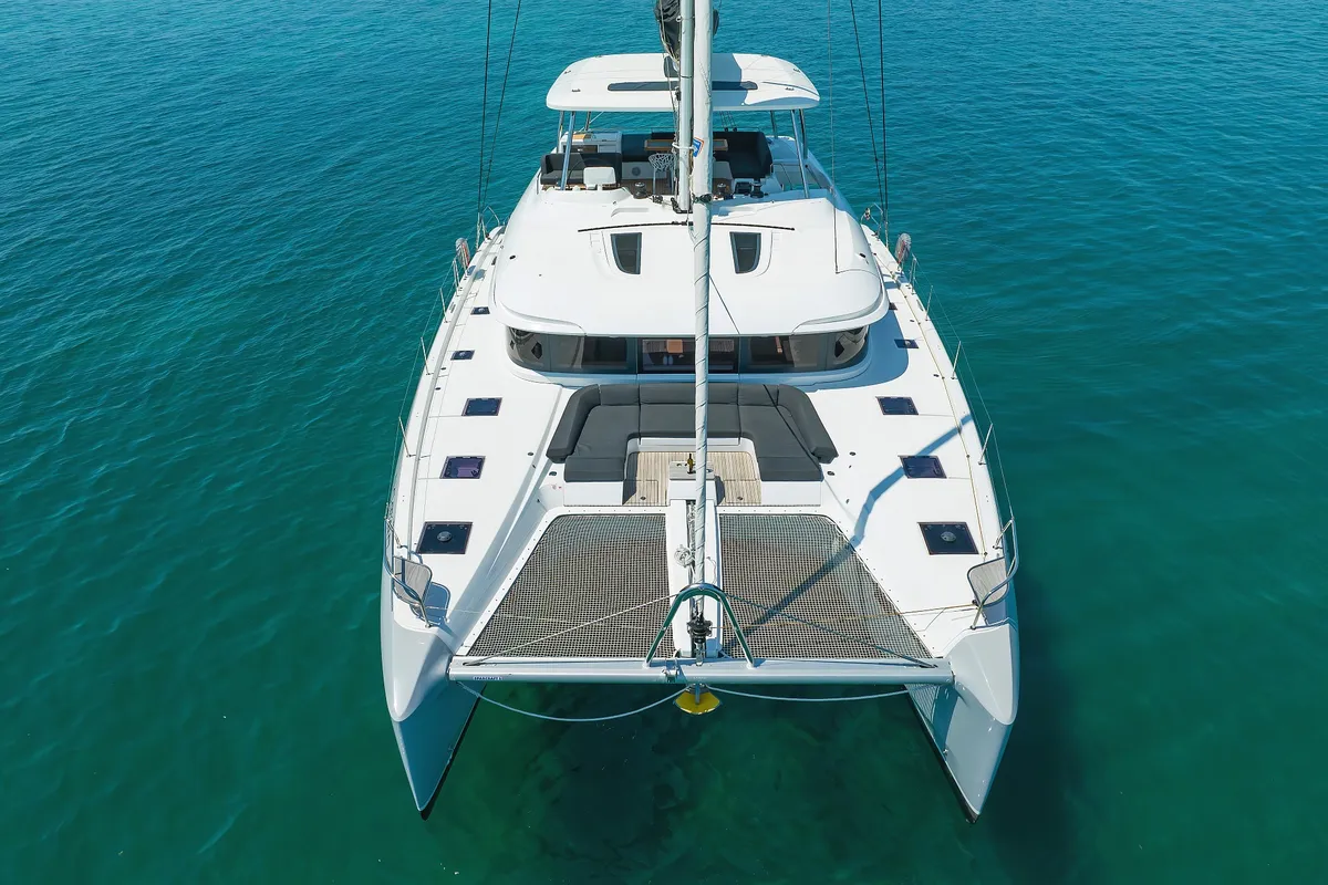 Exterior view of NOMAD, a Lagoon 55 catamaran at Split, Croatia