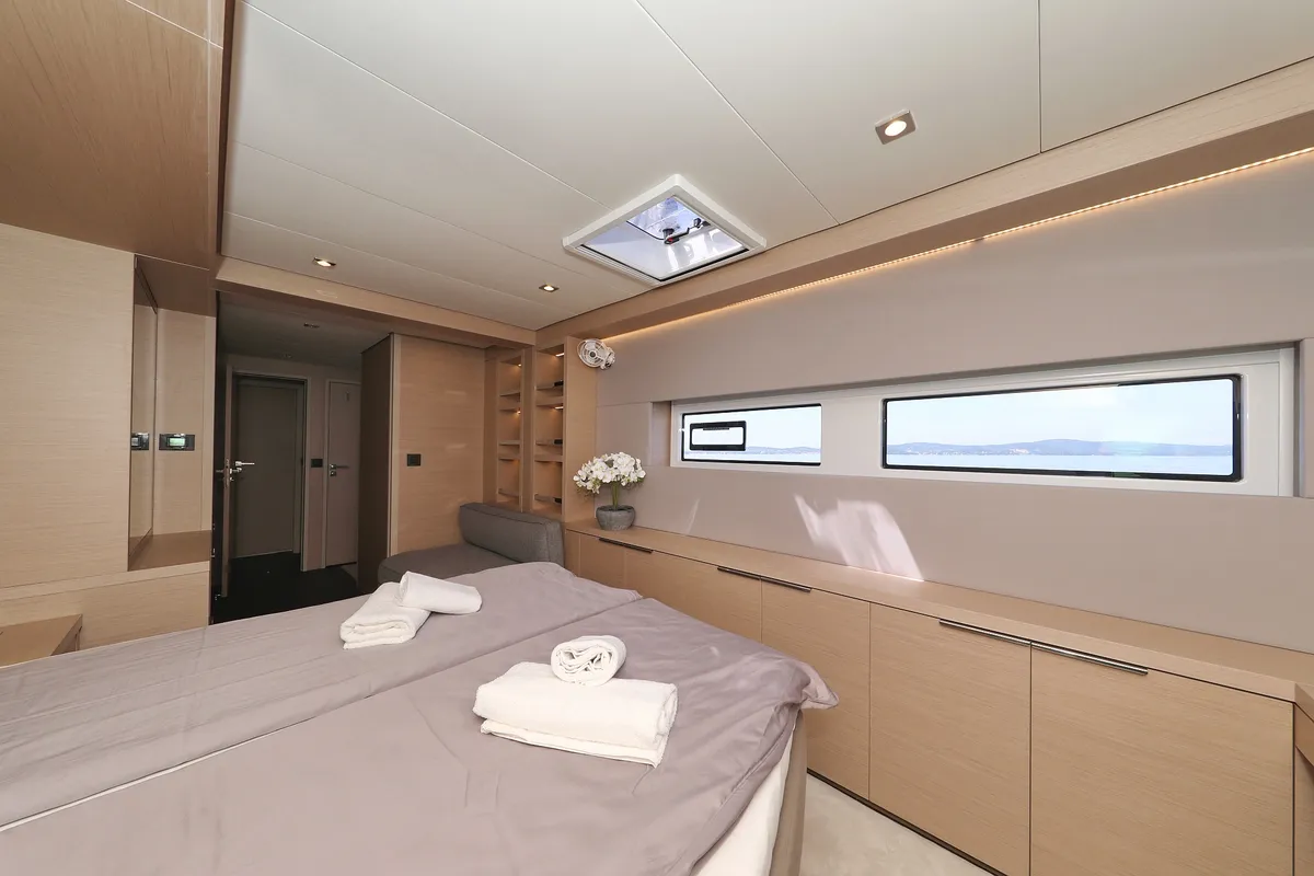 Cabin on NOMAD, a Lagoon 55 catamaran at Split, Croatia